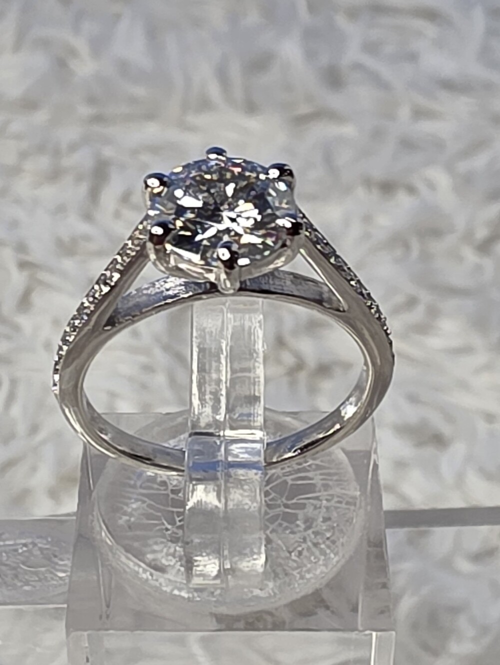 Moissanite 2.5 Carat Open Bridge Gallery Ring